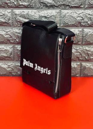 Мессенджер мужской palm angels сумка через плечо черный из натуральной кожи месенджер палм ангелс3 фото