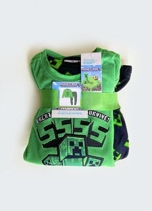 Майнкрафт одяг піжама тепла minecraft фліс флісова зелена 6 7 8 9 10 11 років на хлопчика7 фото