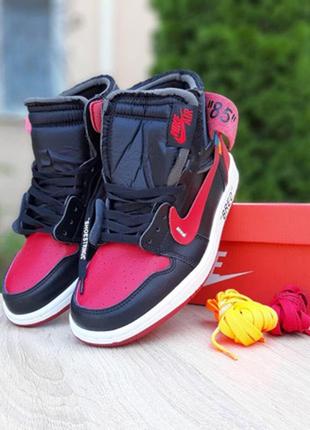 Чоловічі кросівки off-white nike air jordan 1 high '85 / найк аір джордан офф вайт високі / взуття демісезонне