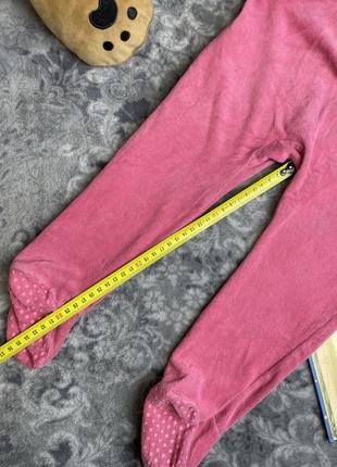 Велюровий теплий чоловічок tex 24 92 ромпер сліп піжама girl power з тормозками на ніжках рожевий ягідний6 фото
