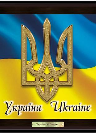Еко-картина "українська символіка" герб україни золотистий