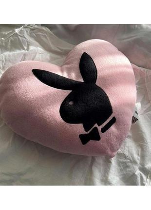 Декоративна подушка серце сердечко рожеве лого плейбой playboy