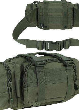 Тактична поясна сумка 4 відділення із системою molle mil-tec від sturm (13510001) olive