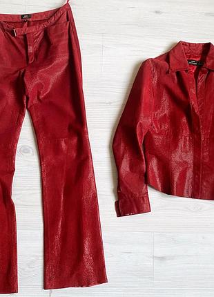 Кожаный женский крстюм mango 38