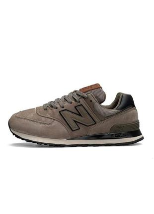 Мужские кроссовки new balance 574 full suede sand brown