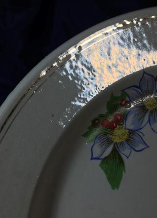 Красиве велике блюдо тарілка квіти 30,5 см. фаянс н4209 вінтаж6 фото