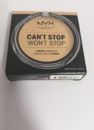 Nyx professional makeup can't stop won't stop powder foundation компактная пудра для лица1 фото