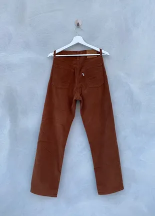 Джинсы велюровые брюки левис levi's ribcage straight leg corduroy brown jeans 25x293 фото