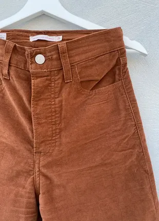 Джинсы велюровые брюки левис levi's ribcage straight leg corduroy brown jeans 25x295 фото