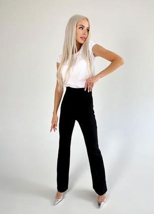 Длинные брюки с высокой талией7 фото