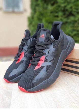 Легкі спортивні чоловічі кросівки adidas boost x9000l4 / адідас чорні взуття для спорту / тренувань на весну , літо , демісезонні