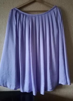Шикарная сатиновая юбка сиреневого цвета