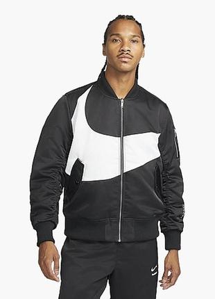 Бомбер двосторонній nike sportswear swoosh therma-fit synthetic-fill bomber dd6055-0102 фото