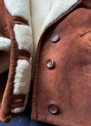 Дублянка натуральна на овчині, стильна куртка зимова8 фото
