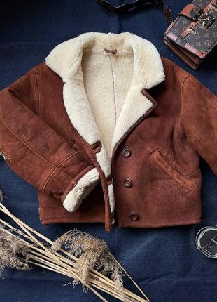Дублянка натуральна на овчині, стильна куртка зимова6 фото