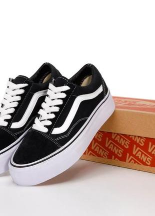 Женские кроссовки vans old skool stac platform текстиль кеды ванс олд скул на платформе1 фото