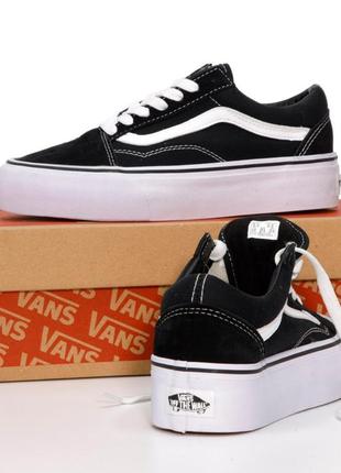 Женские кроссовки vans old skool stac platform текстиль кеды ванс олд скул на платформе6 фото