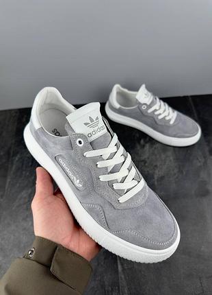 Чоловічі замшеві сірі кеди stan adidas3 фото