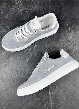Чоловічі замшеві сірі кеди stan adidas5 фото