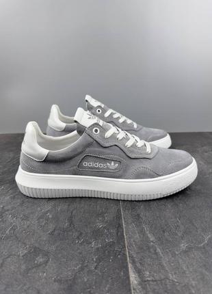 Чоловічі замшеві сірі кеди stan adidas2 фото