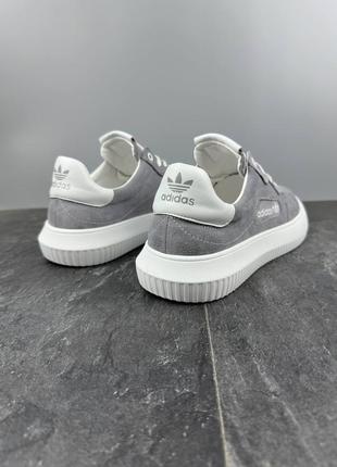 Чоловічі замшеві сірі кеди stan adidas4 фото