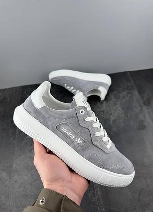 Чоловічі замшеві сірі кеди stan adidas6 фото