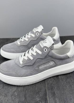 Мужские замшевые серые кеды adidas