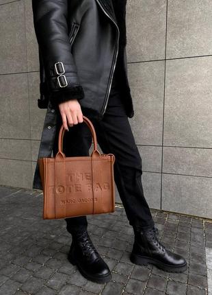 Сумка в стиле marc jacobs tote bag mini brown9 фото