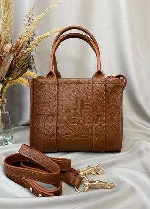 Сумка в стиле marc jacobs tote bag mini brown1 фото