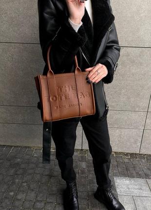 Сумка в стиле marc jacobs tote bag mini brown10 фото