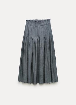 Плисированная юбка zw collection средной длины4 фото