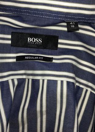 Hugo boss 41 16 сорочка в смужку біло-синя4 фото