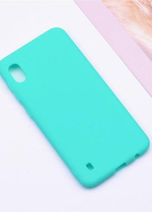 Чохол для samsung galaxy a10 2019 / a105 силікон soft touch бампер м'ятно-блакитний