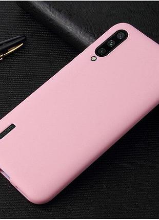 Чехол soft touch для xiaomi mi 9 lite (mi cc9) силикон бампер светло-розовый