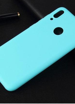 Чохол для huawei y7 2019 / y7 prime 2019 / dub-lx1 силікон soft touch бампер м'ятно-блакитний