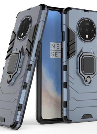 Чехол ring case для oneplus 7t бронированный бампер с кольцом темно-синий
