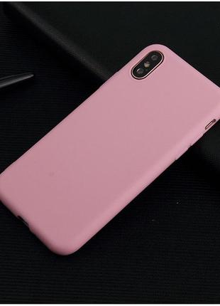 Чохол для apple iphone xs max силікон soft touch бампер світло-рожевий