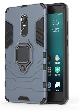 Чехол ring case для xiaomi redmi note 4x / note 4 global / note 4 бронированный бампер с кольцом темно-синий 2