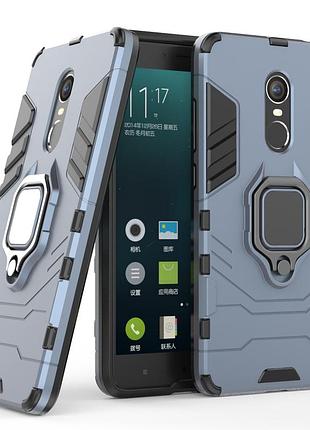 Чехол ring case для xiaomi redmi note 4x / note 4 global / note 4 бронированный бампер с кольцом темно-синий
