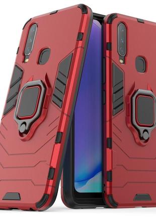 Чехол ring case для vivo y15 бронированный бампер с кольцом красный