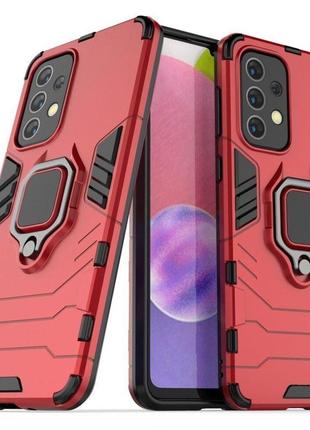 Чехол fiji ring для samsung galaxy a33 5g (a336) бронированный бампер с кольцом подставкой красный