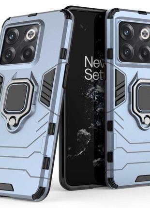 Чохол fiji ring для oneplus ace pro броньований бампер з кільцем підставкою темно-синій