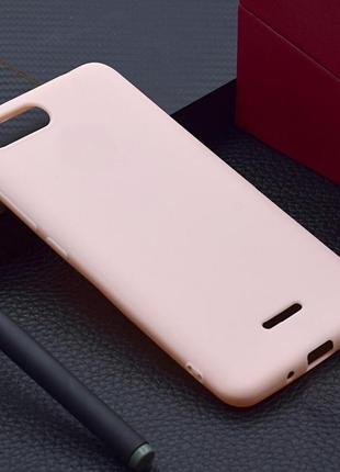 Чехол xiaomi redmi 6a силикон soft touch бампер светло-розовый