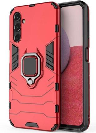 Чехол fiji ring для samsung galaxy a14 (a145 / a146) бронированный бампер с кольцом подставкой красный