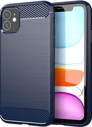 Чехол fiji polished carbon для apple iphone 11 противоударный бампер синий