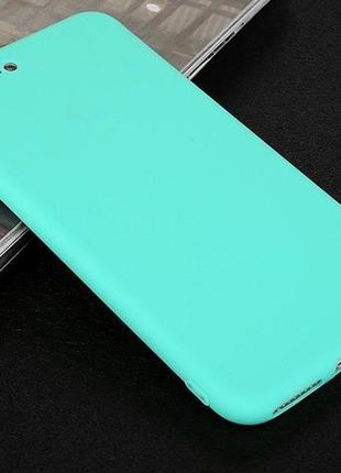Чохол для apple iphone 7 plus / 8 plus silicon case clear red силікон soft touch бампер м'ятно-блакитний