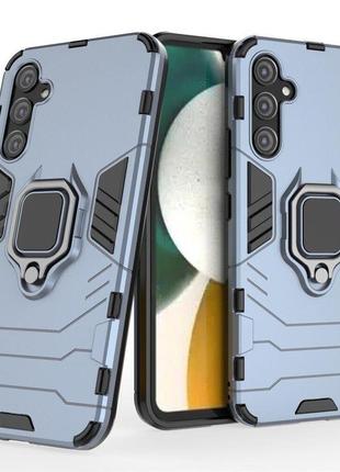 Чехол fiji ring для samsung galaxy a34 (a346) бронированный бампер с кольцом подставкой темно-синий