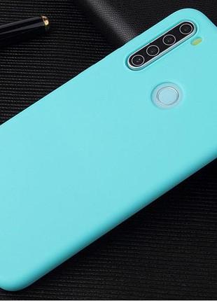 Чехол soft touch для xiaomi redmi note 8t силикон бампер мятно-голубой