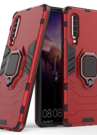 Чехол ring case для huawei p30 бронированный бампер с кольцом красный