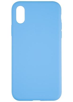 Чехол fiji silicone case для apple iphone xs бампер накладка full soft marine blue (без лого)2 фото